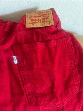 Levi's men’s 511 31x30 Red Corduroy pants